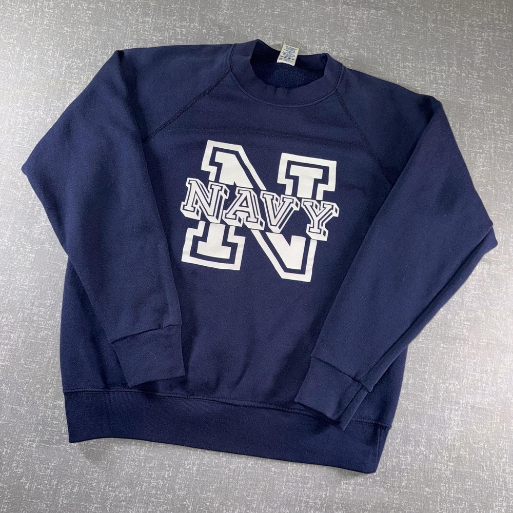 Navy Midshipmen Sweatshirt Mens‎ Large Blue NCAA Football Soffe Crewneck